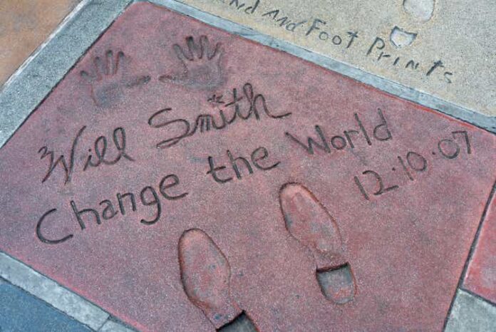 Footprint and hand prints of Superstar Will Smith at Graumans TCL Chinese Theater in Hollywood