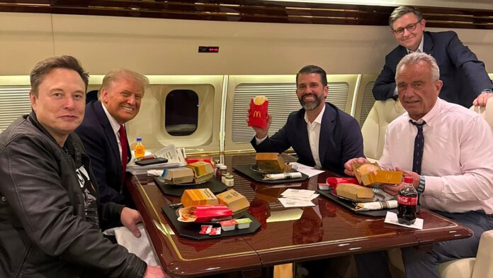 Trump share McDonald's with RFK Jr., Elon Musk, Donald Jr. and Speaker Johnson